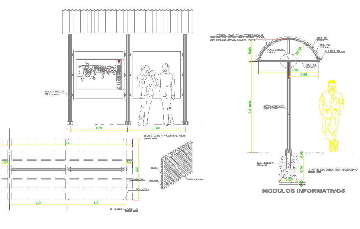 Pallet of informations detail cad drawing 