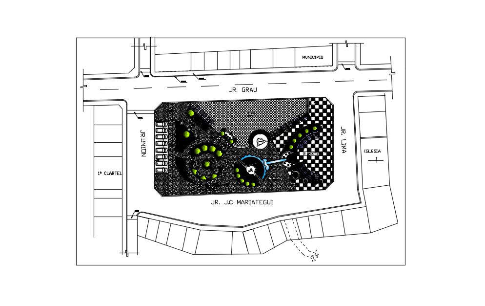 Park Layout Plan In AutoCAD File