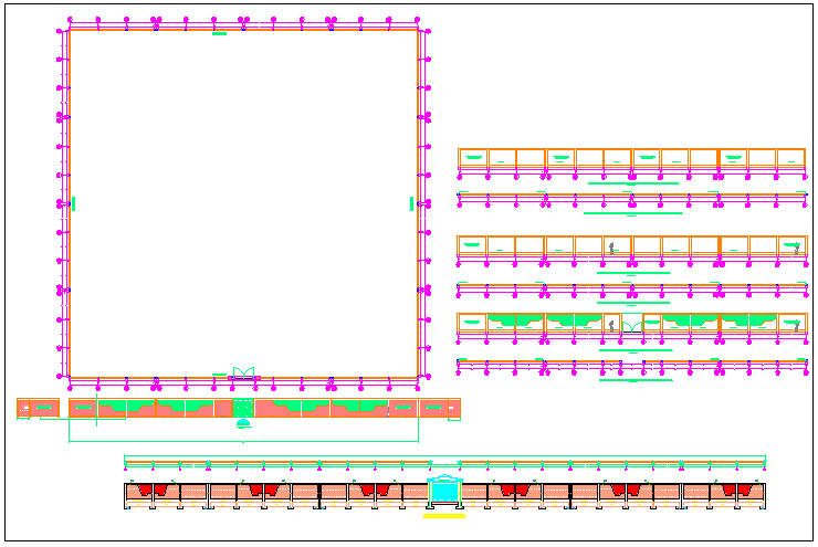 Park boundary fencing structure detail view dwg file