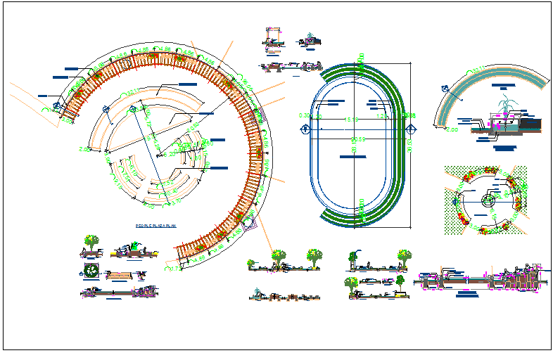 Park plan detail view dwg file