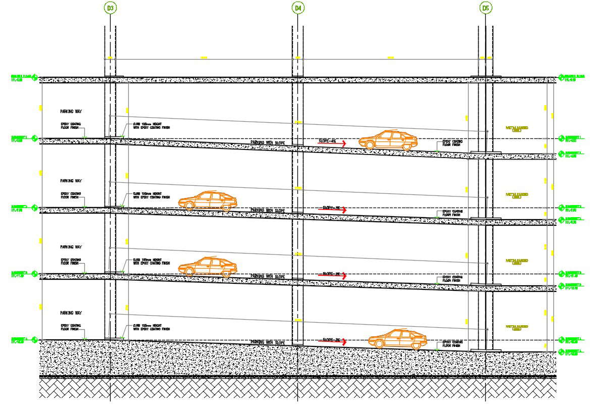 Parking Ramp Slope Basement Section