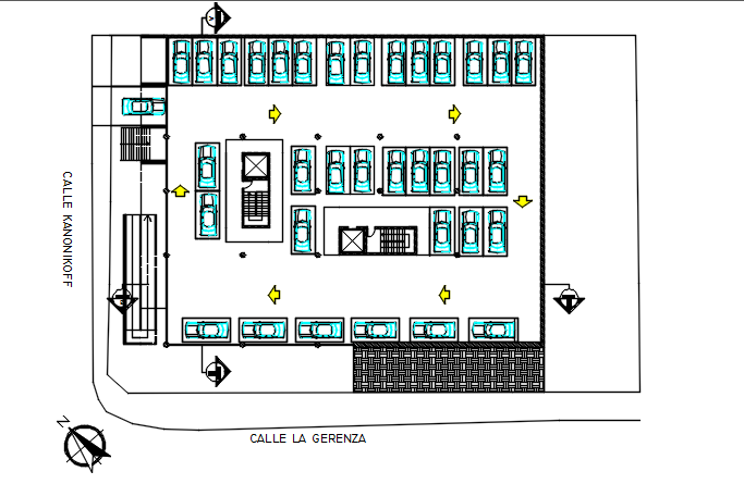 Parking area detail dwg file
