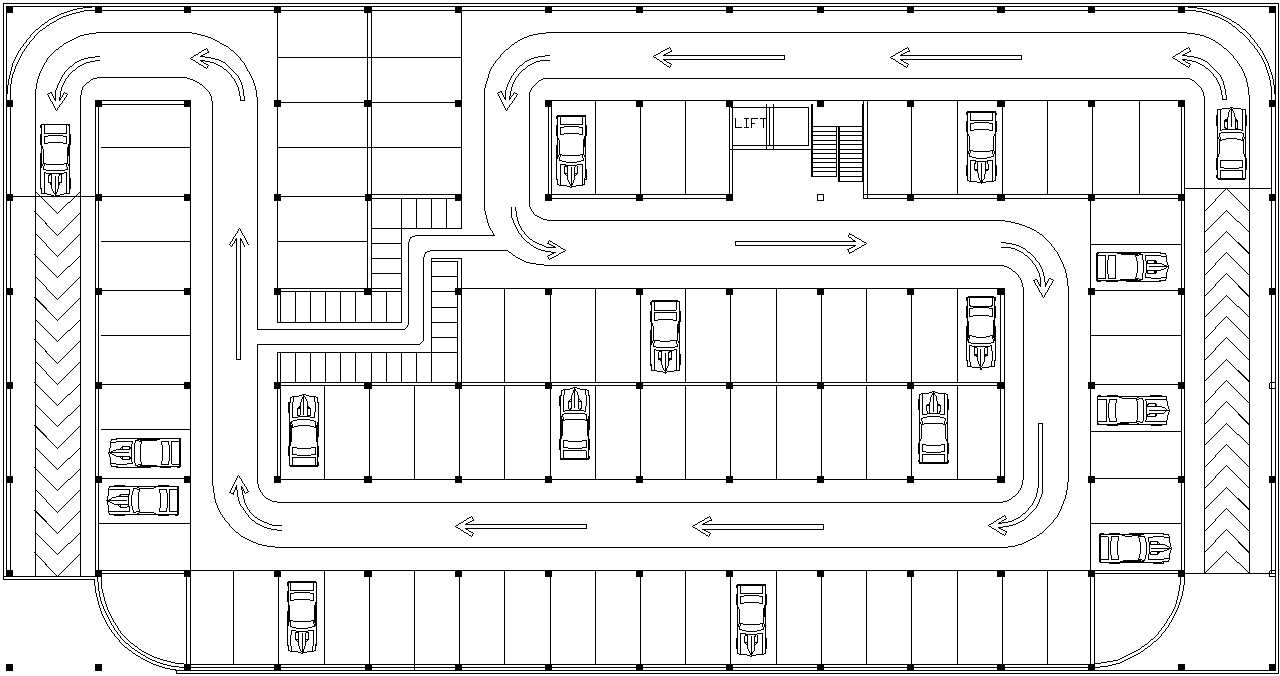 Parking plan detail dwg file