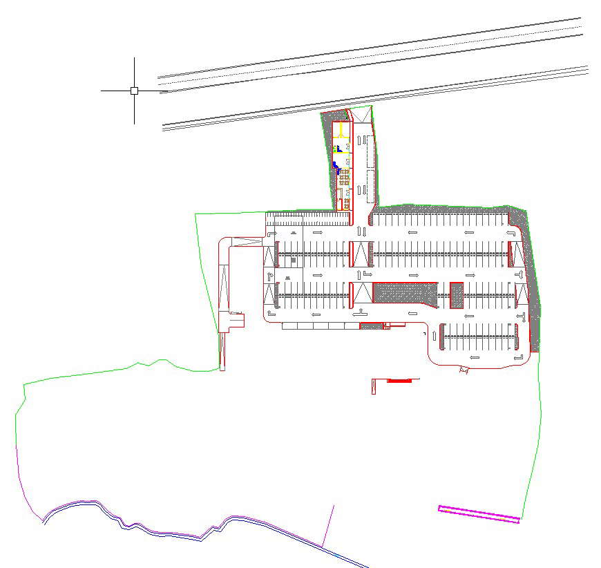 Parking layout plan of the resort is given in AutoCAD 2D drawing, CAD file, dwg file