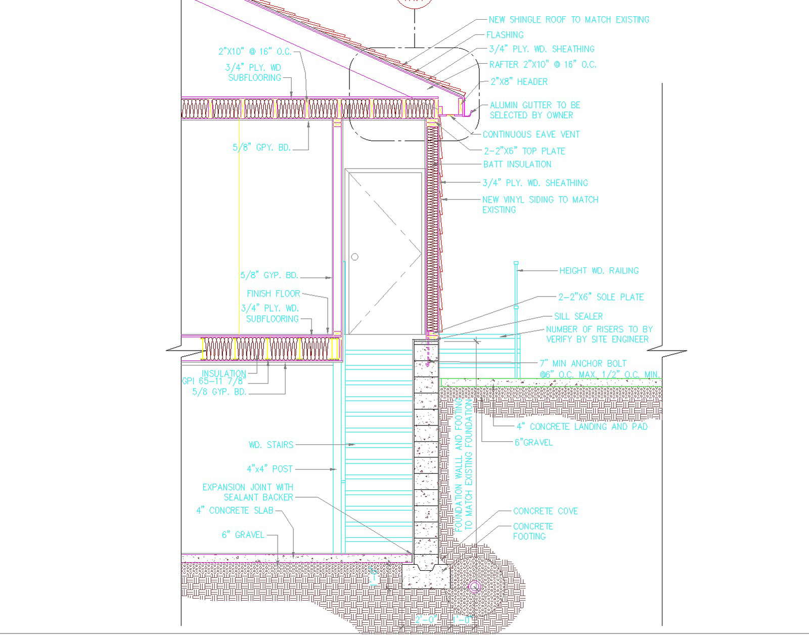 Partial section of house plan layout file