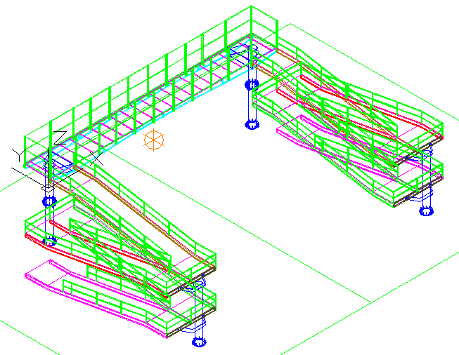 Peatonal bridge in 3d