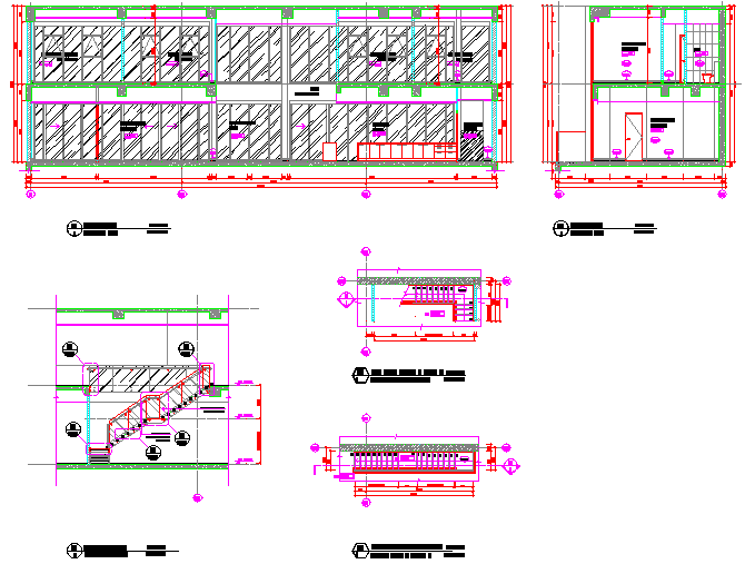 Penthouse elevations with stairway details 