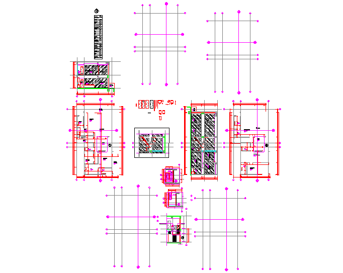Penthouse plan and elevation details 