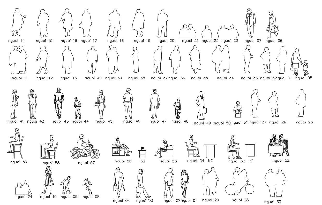 People Blocks DWG File