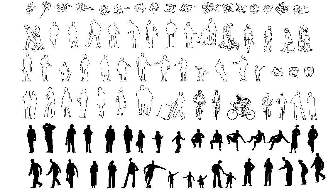 People Shadow Blocks Free DWG File