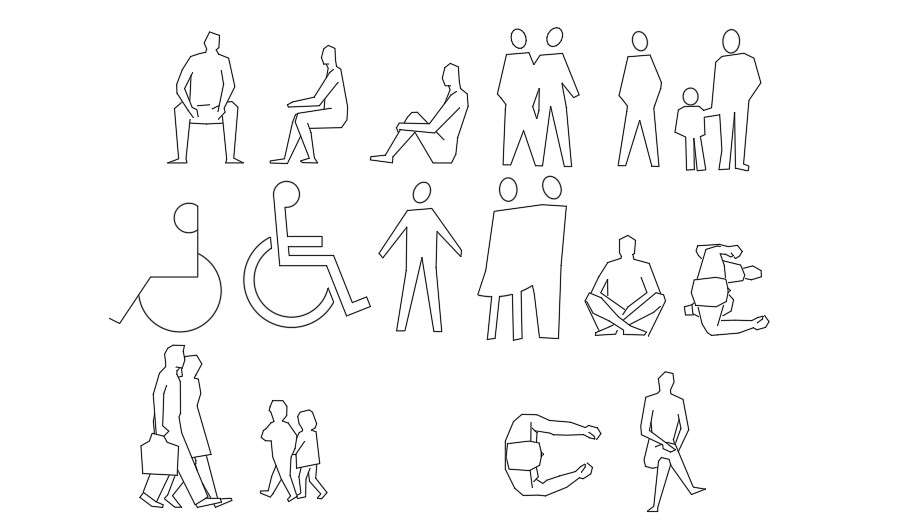 People CAD Blocks Free Download DWG File