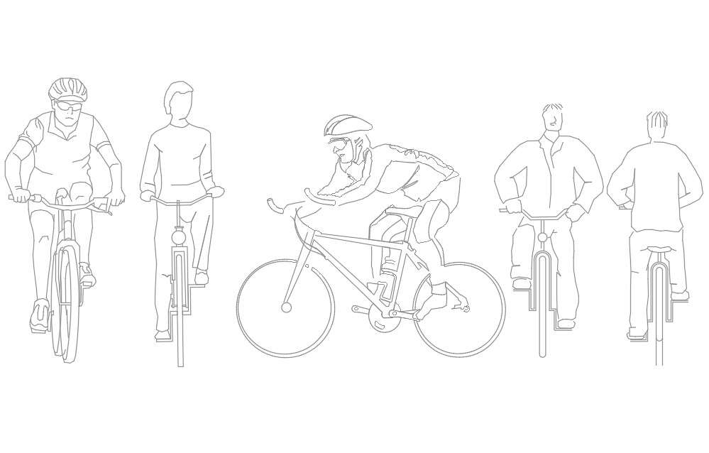 People On Bicycle CAD Blocks Free Download 