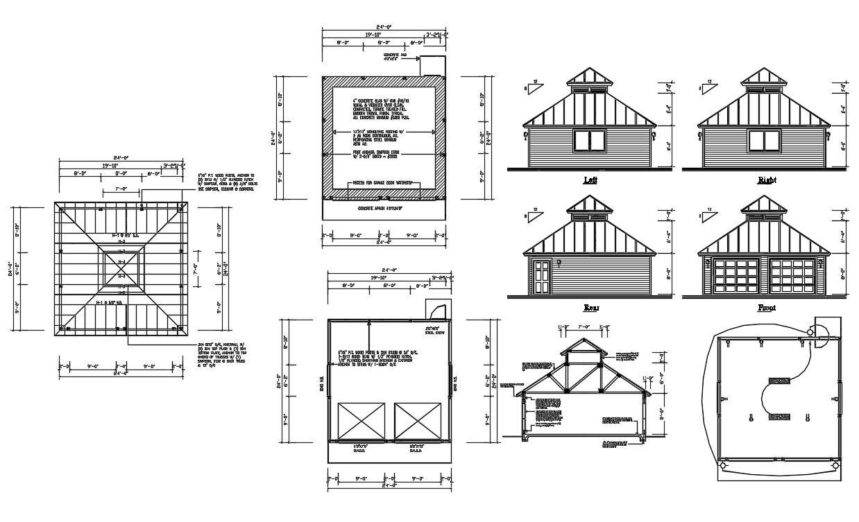 Pergola Design AutoCAD Drawing