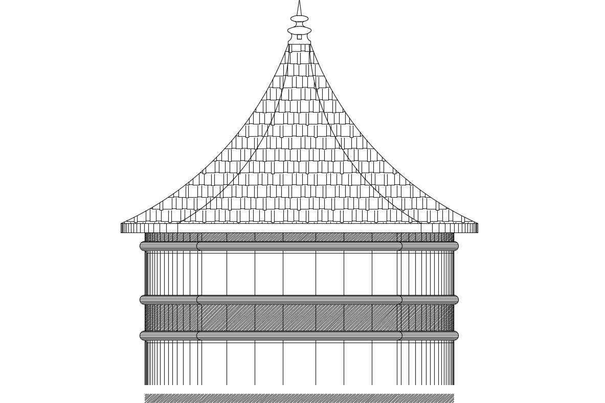 Pergola Design Side Elevation DWG File
