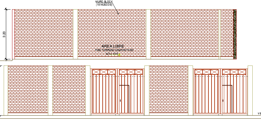 Perimeter Fence Architecture Project dwg file