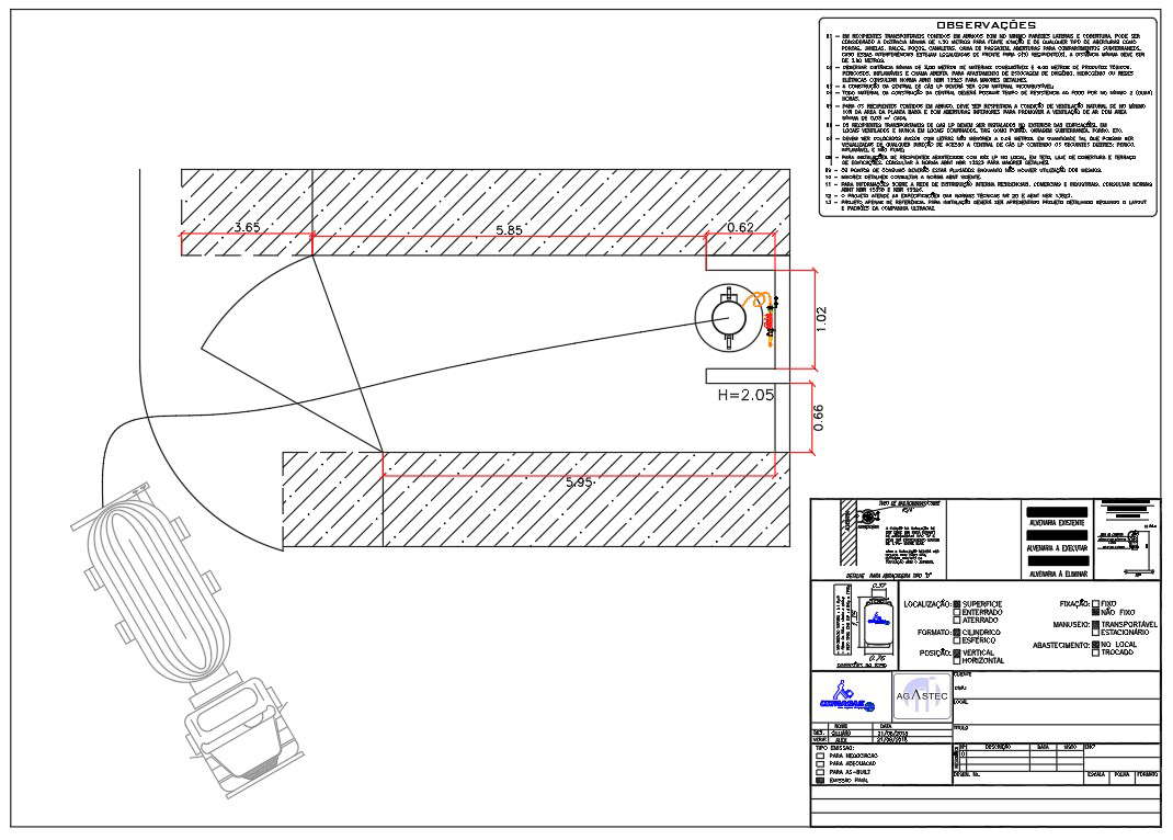 Petrol Pump Plan With Tank CAD Drawing 