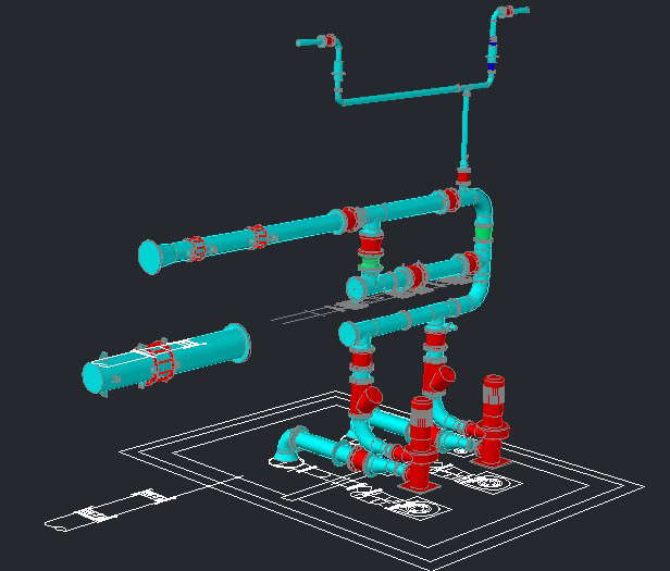 Piping block 3d model