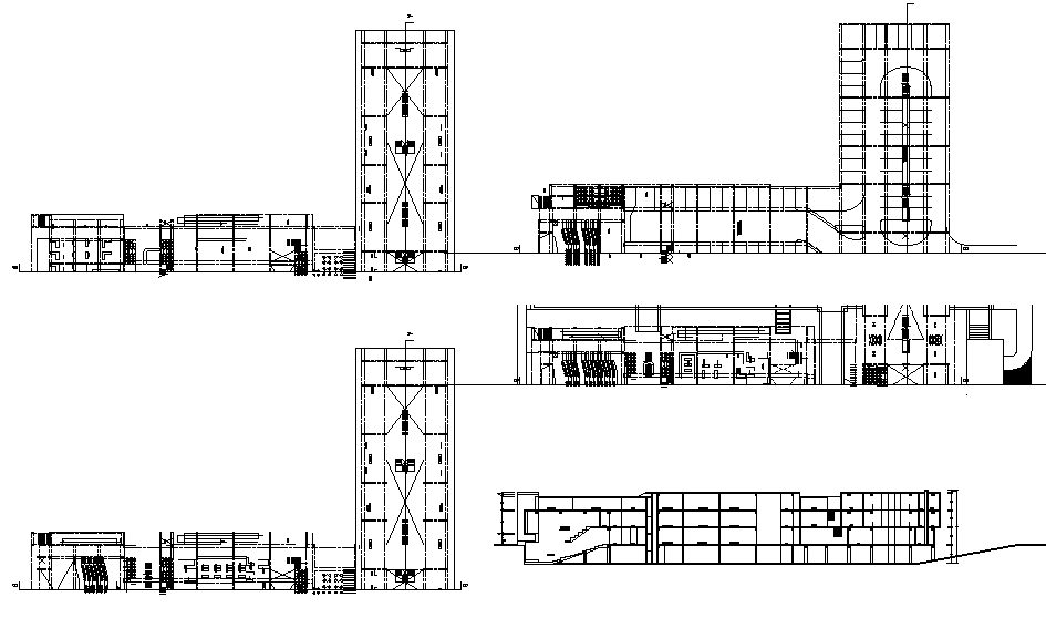 Plan, elevation and section detail dwg file
