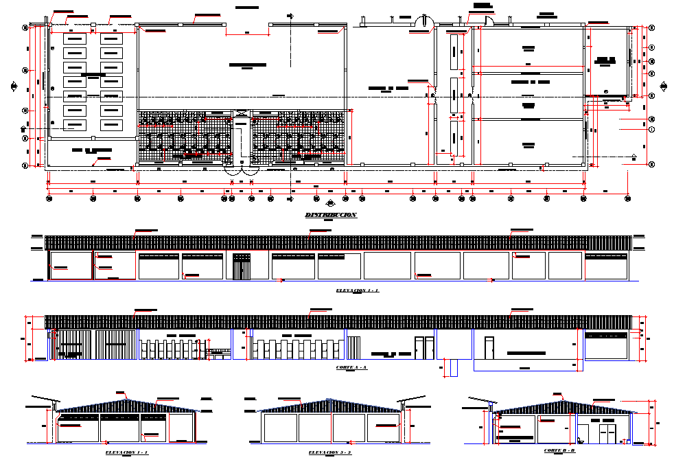 Plan, elevation and section expansion chamber detail dwg file