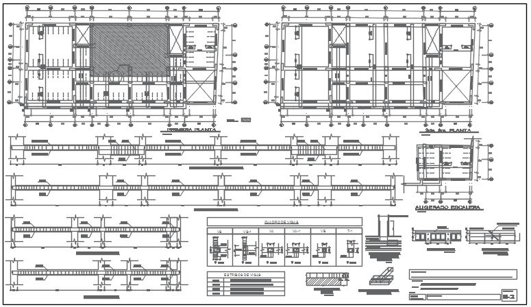 Plan and Beam section plan detail dwg file