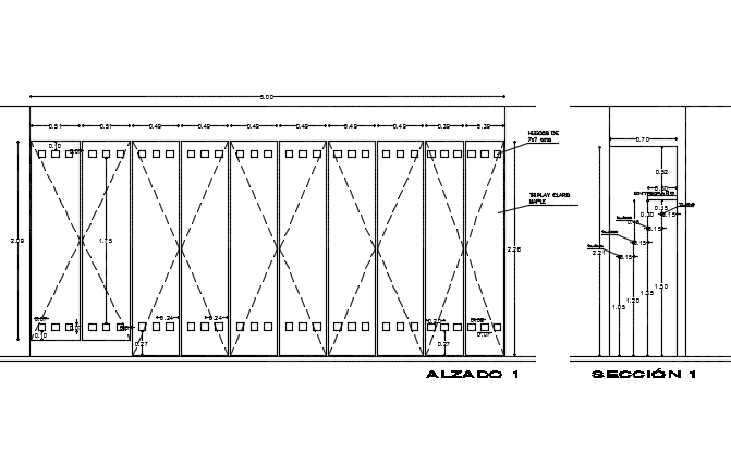 Plan and elevation Closet inter locked detail dwg file