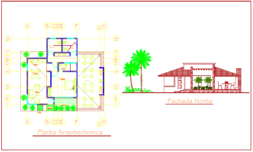 Plan and elevation design of hotel
