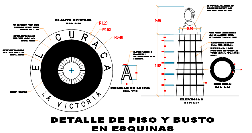 Plan and elevation detail dwg file