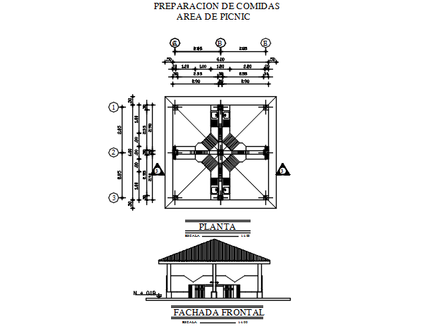 Plan and elevation detail dwg file