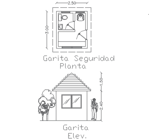 Plan and elevation detail dwg file