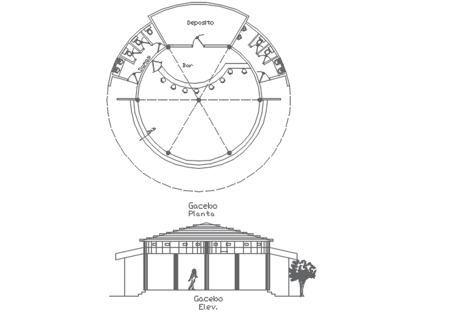 Plan and elevation detail dwg file
