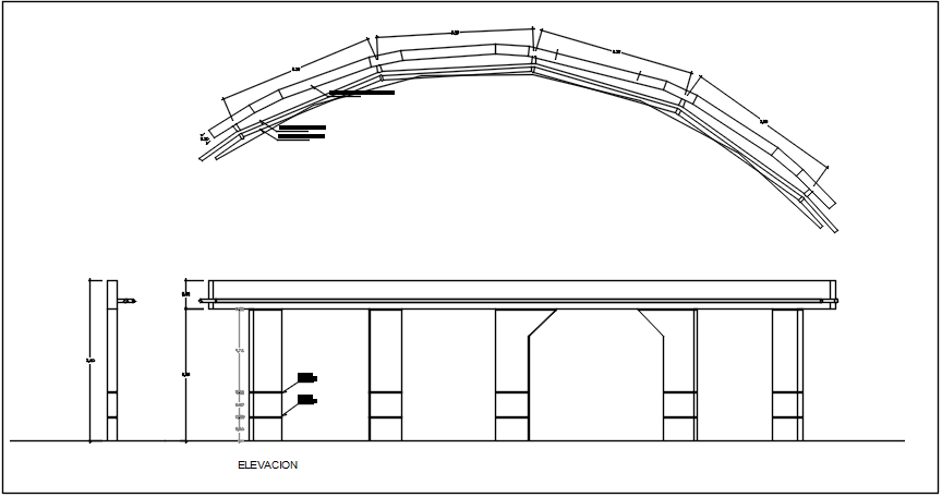 Plan and elevation detail dwg file