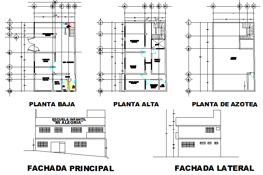 Plan and elevation detail dwg file