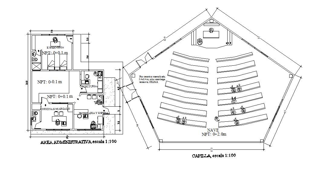 Plan and elevation detail dwg file