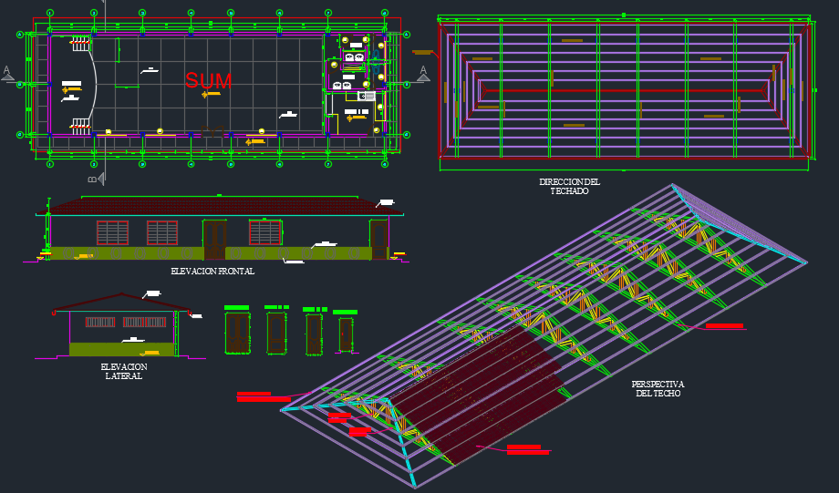 Plan and elevation detail dwg file