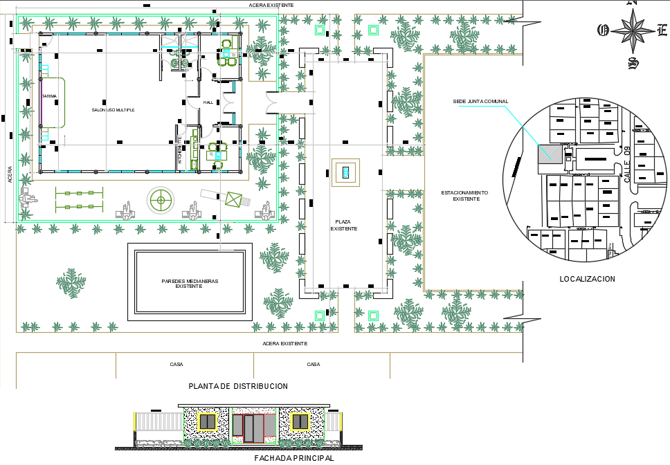 Plan and elevation detail dwg file