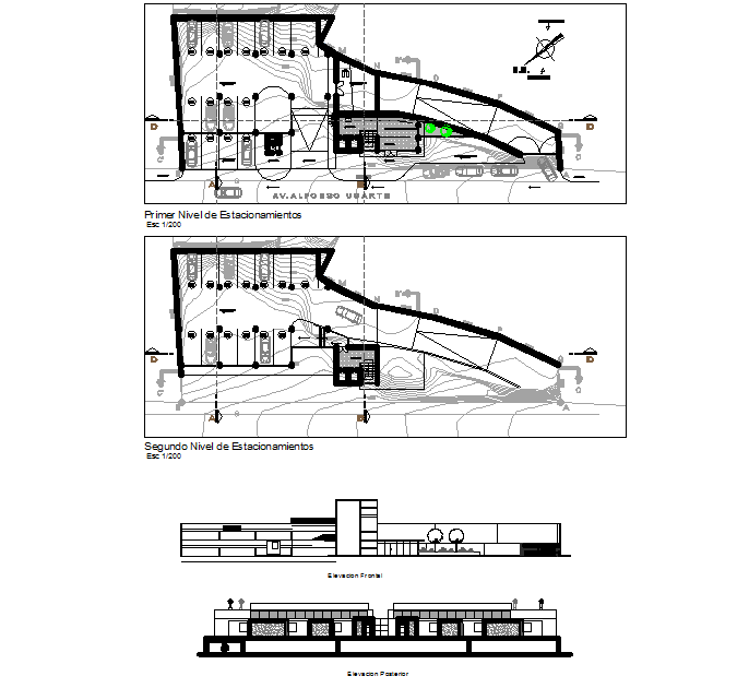 Plan and elevation detail dwg file