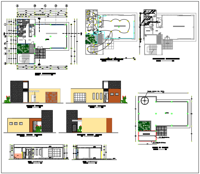 Plan and elevation detail dwg file