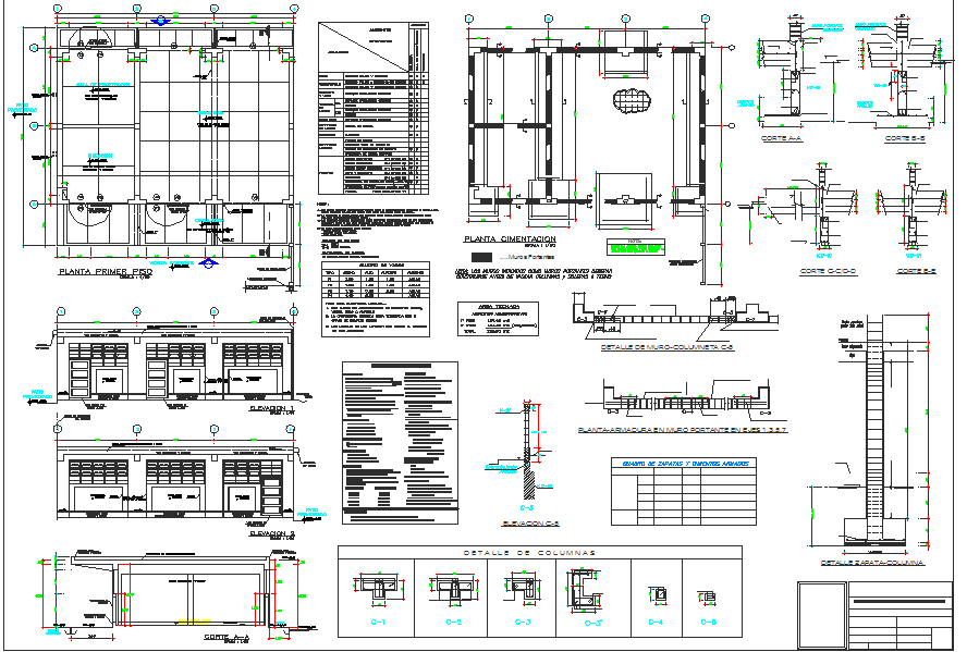 Plan and elevation detail dwg file