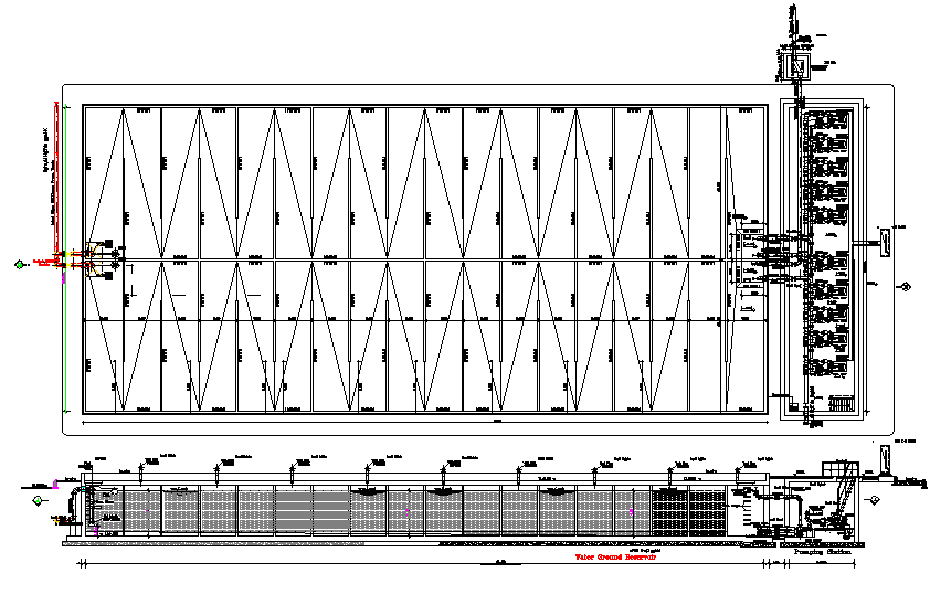Plan and elevation detail dwg file