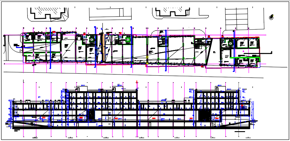 Plan and elevation detail dwg file