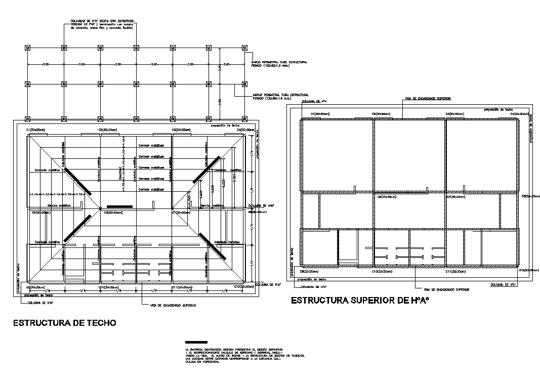 Plan and roof plan detail dwg file