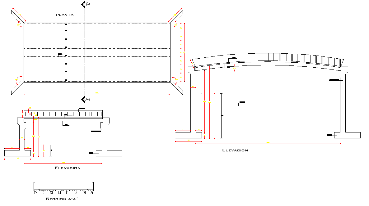 Plan and section bridges layout file