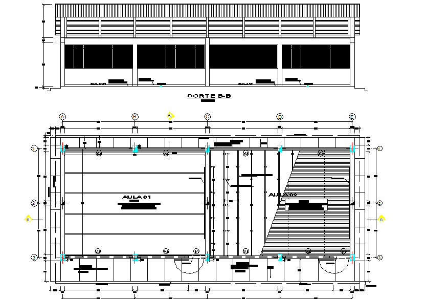 Plan and section detail dwg file