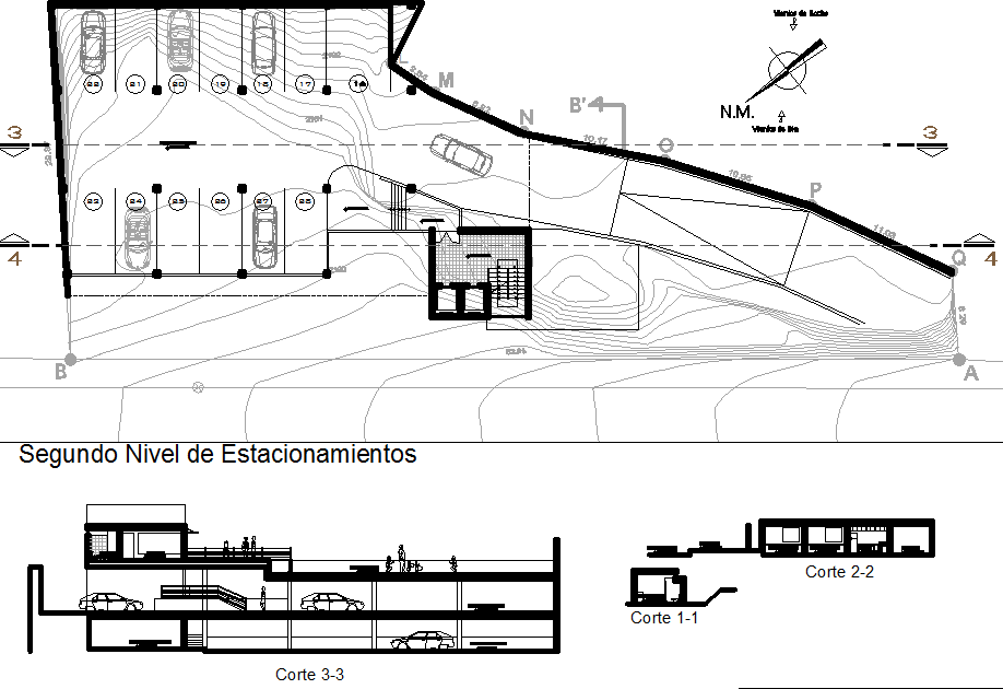 Plan and section detail dwg file