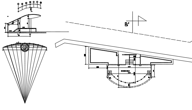 Plan and section detail dwg file