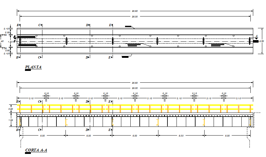 Plan and section detail dwg file