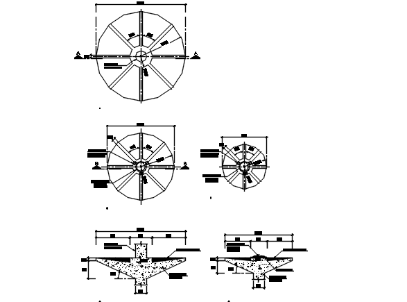 Plan and section detail dwg file