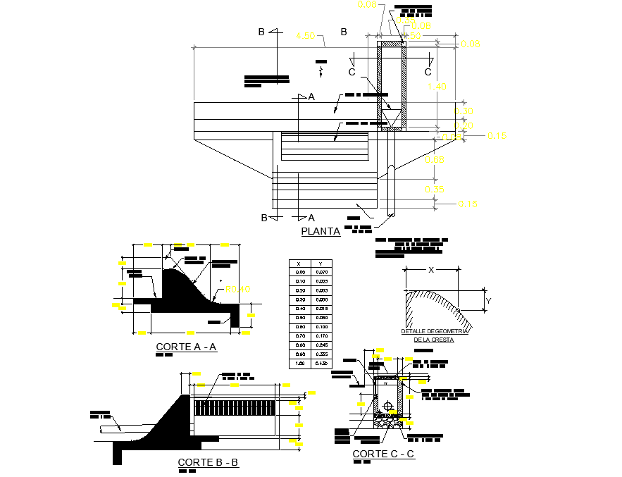 Plan and section work takes autocad file