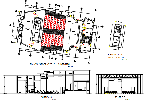 Plan and section working plan detail dwg file