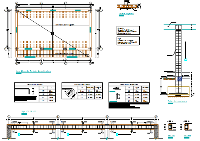 Plan beam and column working plan detail dwg file